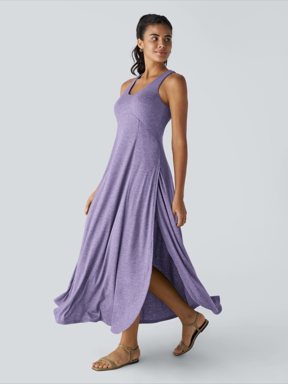 NWT Halara U-Neck Flowy Maxi Tank Dress Purple Plus Size 2X